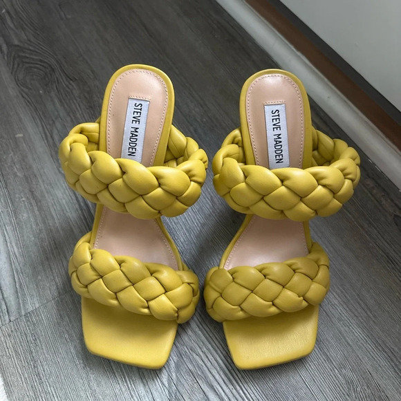 NWT Steve Madden Kenley Heeled Sandal in Citron Sz 7.5 - Picture 3 of 8